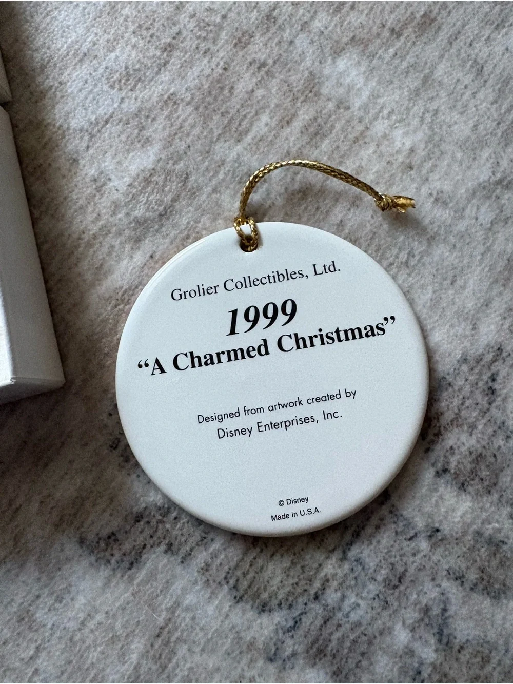VTG 1999 Sleeping Beauty Charmed Christmas Disney Grolier Disk Ornament Aurora